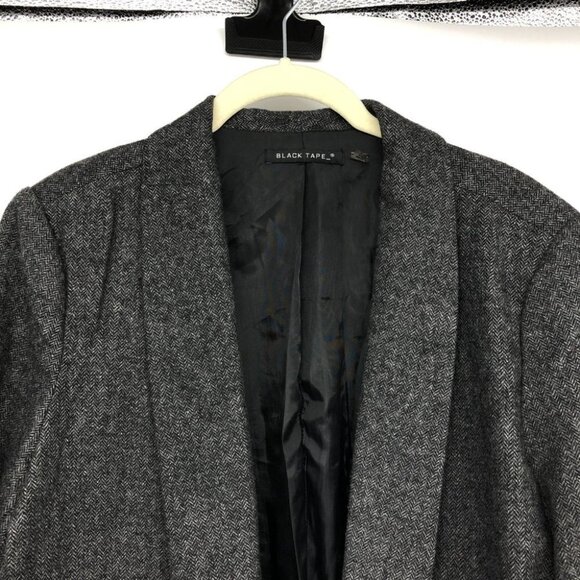 Black Tape Dark Grey Herringbone Open Blazer size L - Picture 4 of 15